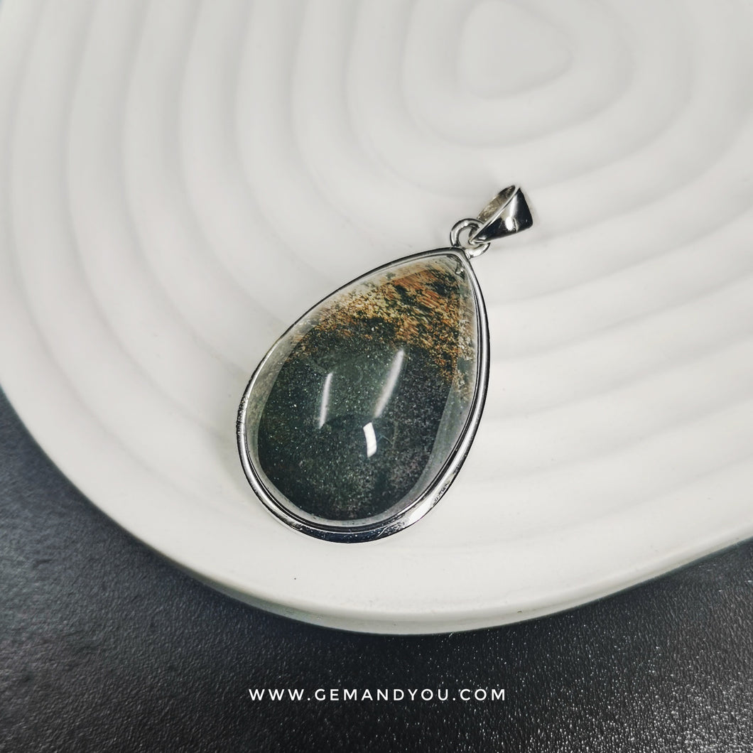 Green phantom quartz pendant 33mm*20mm*12mm