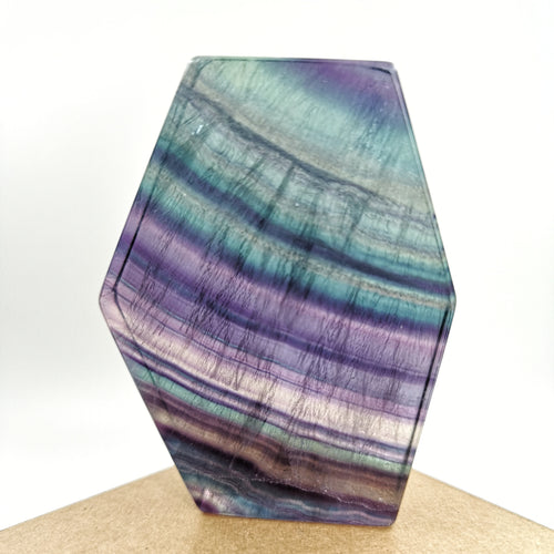 多彩萤石片（已抛光} Fluorite