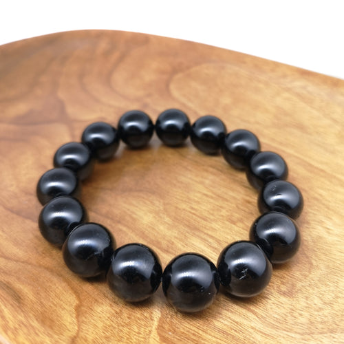 Black Tourmaline Bracelet Round 14mm