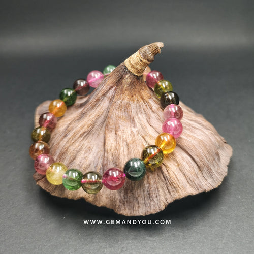 Watermelon Tourmaline Bracelet 8mm